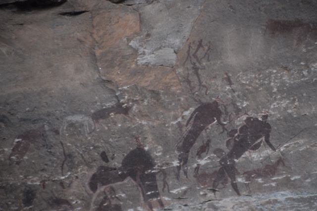 Ancient rock art in cave