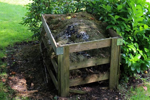 Green waste home compost heap