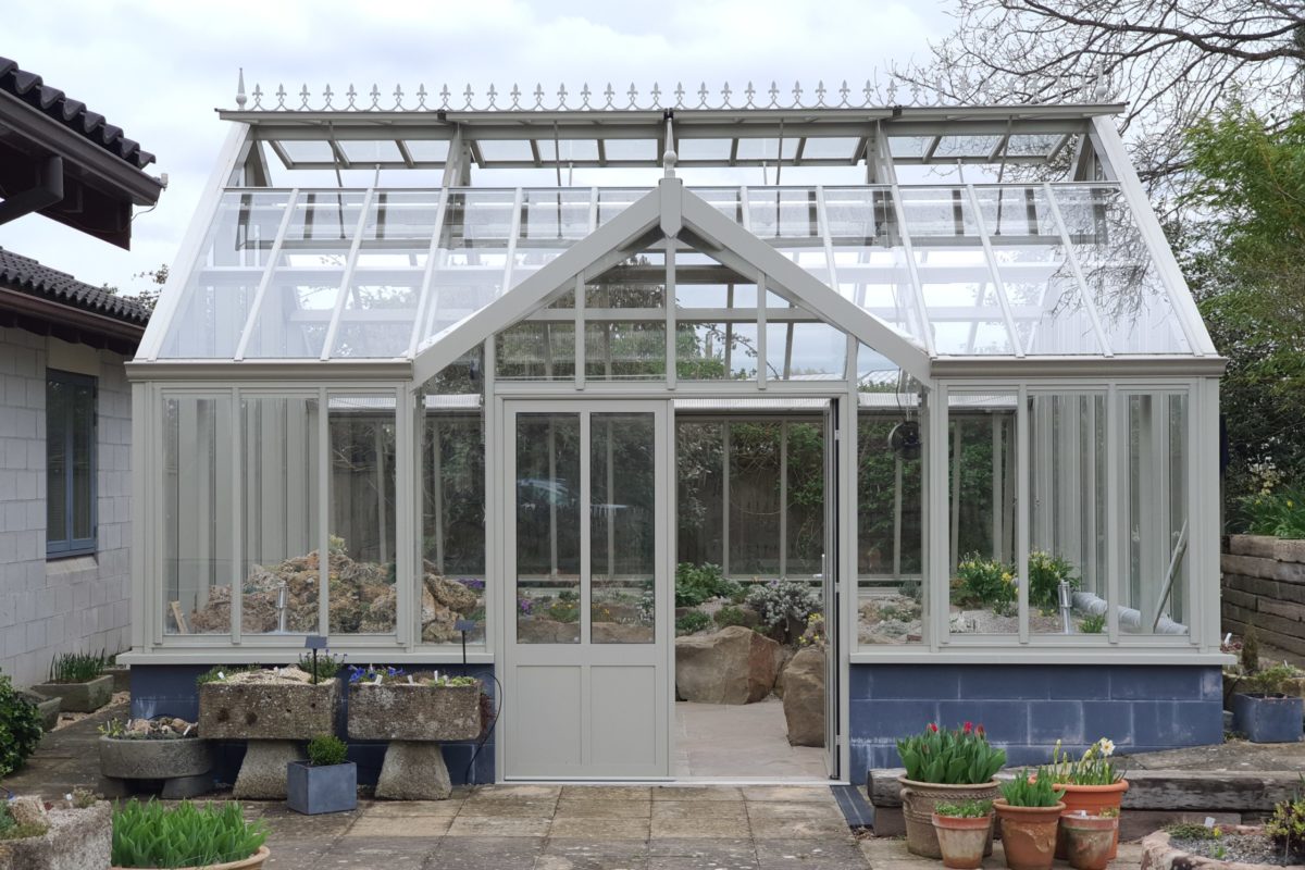 Alpine House in AGS Garden at Pershore