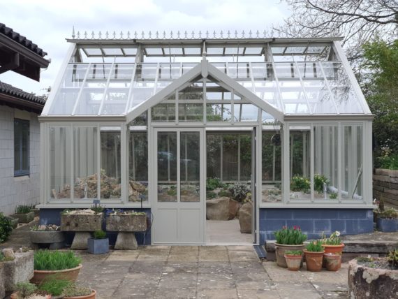 Alpine House in AGS Garden at Pershore
