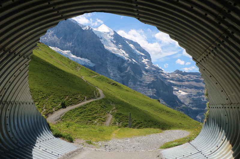 Tunnel Vision from the Eiger Trail towards Jungfrau photographed by Roger Brownbridge
