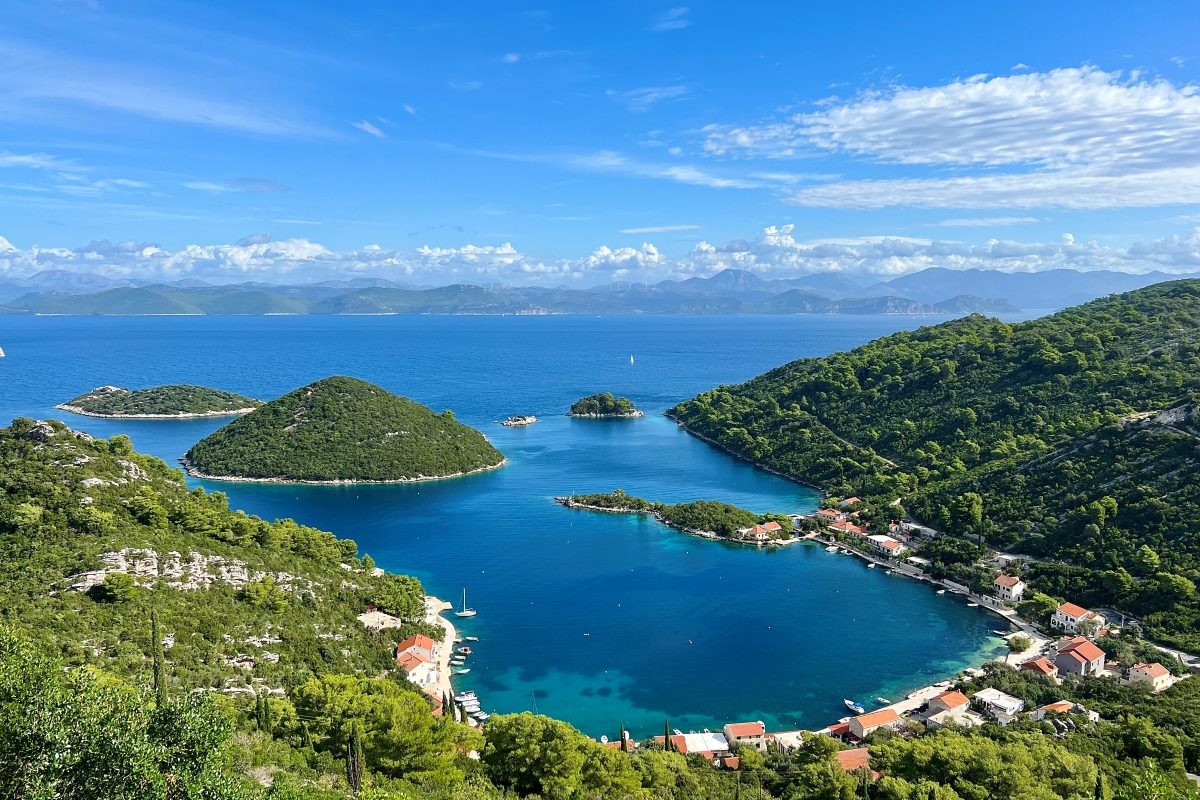 View of Peljesac peninsula from Mljet island, Croatia